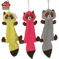 New Design No Stuffing  Raccoon Animal Stuffless Plush Dog Toy Chew with Squeakers